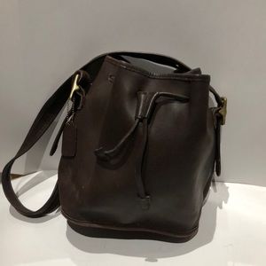 Coach brown leather hobo bag